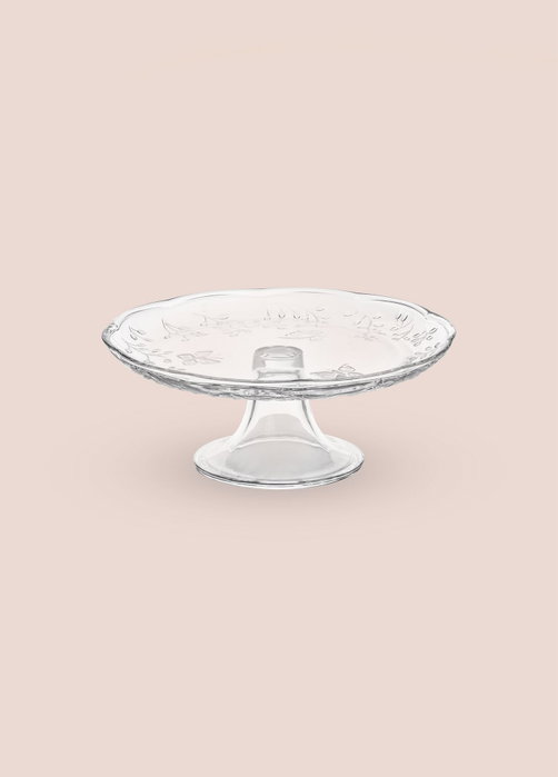 Hermia CAM0499 Plato para Servir Pasteles de Vidrio Transparente 28x28x13 cm